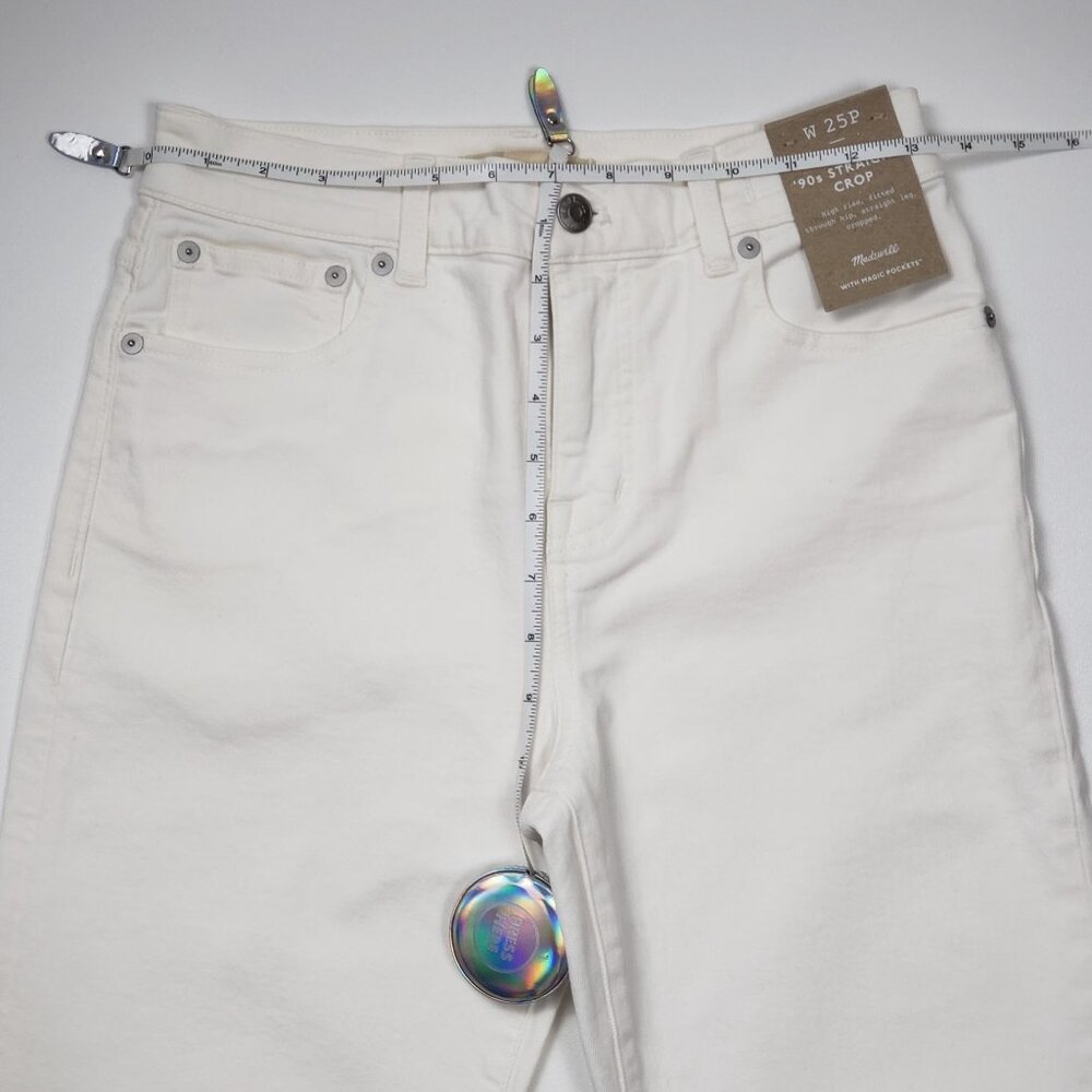Madewell The Petite '90s Straight Crop Jean in Tile White Women's Size 25P NWT - Picture 5 of 16